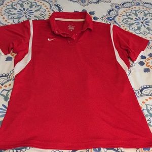 Nike Dri-Fit Polo Shirt Golf Tennis Soccer Red
